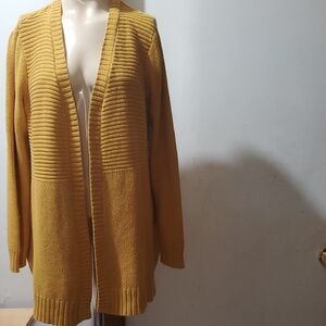 Marled Mustard Woman,s Cardigan Size L